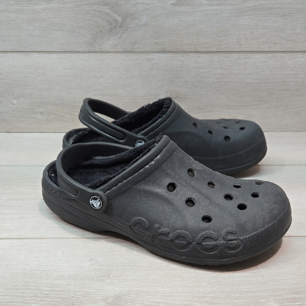Crocs Women Dual Comfort Black Insulated Line Clogs Shoes Sz 10